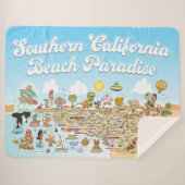 Couverture Sherpa Southern California Beach Paradise Fleece Blanket (Devant (Horizontal))