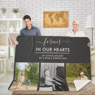 Couverture Sherpa Souvenir Collage photo pour toujours dans les coeu