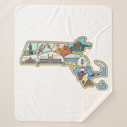 Couverture Sherpa Souvenir de Boston Cape Cod Salem (Devant)