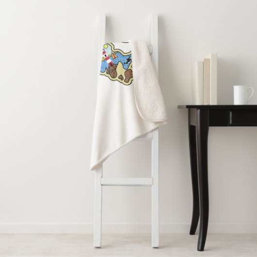 Couverture Sherpa Souvenir de Boston Cape Cod Salem (En situation)