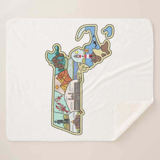 Couverture Sherpa Souvenir de Boston Cape Cod Salem (Devant (Horizontal))