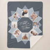 Couverture Sherpa Souvenirs Photo Collage Dusty Blue ID1016 (Devant)