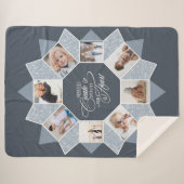 Couverture Sherpa Souvenirs Photo Collage Dusty Blue ID1016 (Devant (Horizontal))