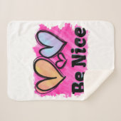 Couverture Sherpa Soyez de beaux coeurs aquarelles (Devant (Horizontal))