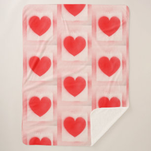 Couverture Sherpa Soyez mon coeur rouge Valentine note coeur Carnet 