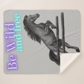 Couverture Sherpa Soyez sauvage et saut à cheval libre (Devant (Horizontal))