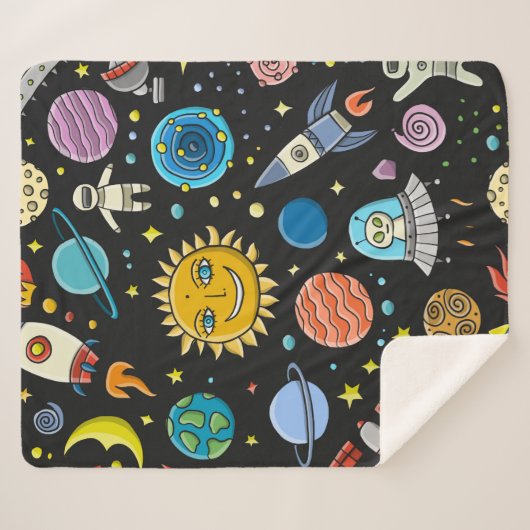 Couverture Sherpa Space Background. Planets of the solar system. Roc (Devant (Horizontal))