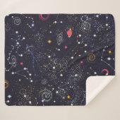 Couverture Sherpa Space Galaxy constellation sans couture motif (Devant (Horizontal))