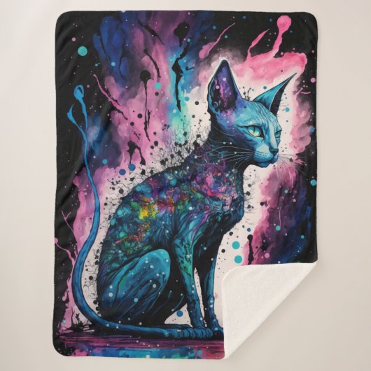 Couverture Sherpa Sphynx Chat I Art Original (Devant)