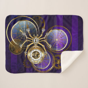 Couverture Sherpa Spider Steampunk sur Arrière - plan pourpre