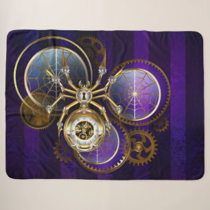 Couverture Sherpa Spider Steampunk sur Arrière - plan pourpre