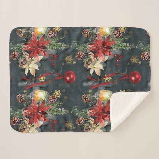 Couverture Sherpa Splendor de Noël (Devant (Horizontal))