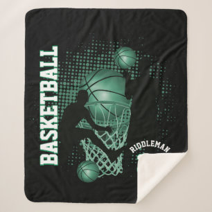 Couverture Sherpa Sport Basketball - Noir et Vert