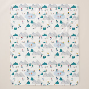 Couverture Sherpa Sports d'hiver Vacances Motif