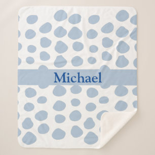 COUVERTURE SHERPA SPOTS BLEUS SHERPA BLANKET