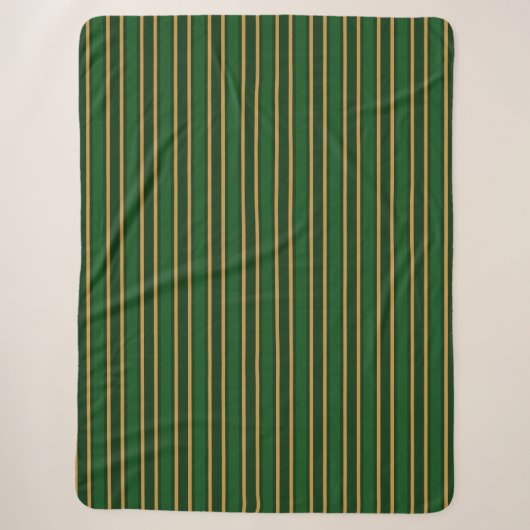 Couverture Sherpa Springbok vert et or bonbons rayures (Devant)