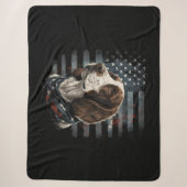 Couverture Sherpa Springer Spaniel Chien Drapeau Américain (Devant)
