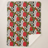 Couverture Sherpa Squelette Cool Festif AF à Santa Hat (Devant)