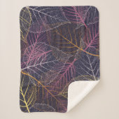 Couverture Sherpa Squelette feuille sans couture motif, arrière - pl (Devant)