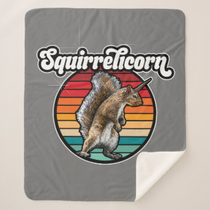 Couverture Sherpa Squirrelicorn - drôle, vintage licorne d'écureuil