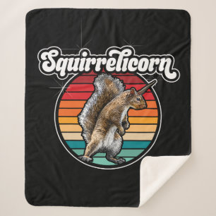 Couverture Sherpa Squirrelicorn - drôle, vintage licorne d'écureuil