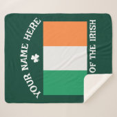 Couverture Sherpa St Patrick's Day Ireland Flag Custom Name Shamrock (Devant (Horizontal))