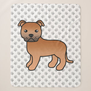 Couverture Sherpa Staffordshire Bull Terrier Rouge Chien de Dessin A