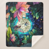 Couverture Sherpa Stained Glass Little Fairy With Dragonfly (Devant)