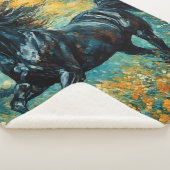 Couverture Sherpa Stallion noir galopant (3/4)