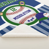 Couverture Sherpa Star du baseball dans le bleu foncé et le vert (3/4)