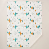 Couverture Sherpa Starburst Motif moderne du milieu du siècle (Devant)