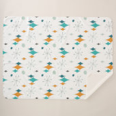 Couverture Sherpa Starburst Motif moderne du milieu du siècle (Devant (Horizontal))
