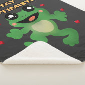 Couverture Sherpa Stay Hoptimistic Cute Frog Pun Funny Frog Lover Gi (3/4)