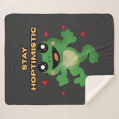 Couverture Sherpa Stay Hoptimistic Cute Frog Pun Funny Frog Lover Gi (Devant (Horizontal))