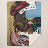 Couverture Sherpa Steampunk Dachshund Chaussures Bottes victoriennes (Devant)