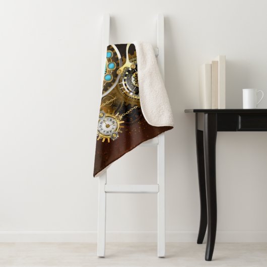 Couverture Sherpa Steampunk Rusty Background (En situation)