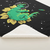 Couverture Sherpa Stegosaurus Dinos Tan Vert Dans L'Espace (3/4)