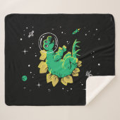 Couverture Sherpa Stegosaurus Dinos Tan Vert Dans L'Espace (Devant (Horizontal))