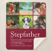 Couverture Sherpa Stepfather Stepdad Fun Modern Photo Collage (Devant)
