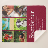 Couverture Sherpa Stepfather Stepdad Fun Modern Photo Collage (Devant (Horizontal))