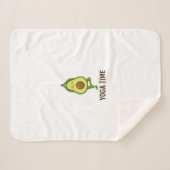 Couverture Sherpa Sticker De Yoga De L'Avocado Cute (Devant (Horizontal))