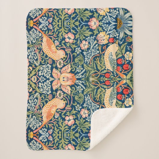 Couverture Sherpa Strawberry Thief (par William Morris) (Devant)