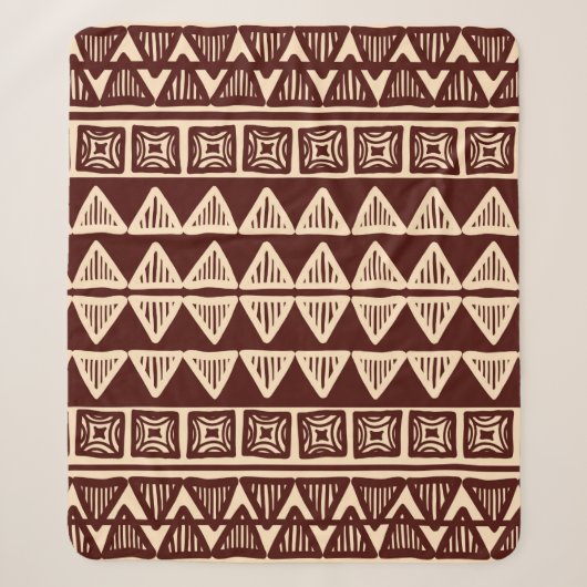 Couverture Sherpa Striped tribal ornamental pattern (Devant)