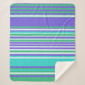 Couverture Sherpa Stripes Aléatoires - Violet, Vert, Turquoise (Devant)