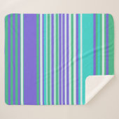 Couverture Sherpa Stripes Aléatoires - Violet, Vert, Turquoise (Devant (Horizontal))