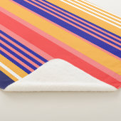 COUVERTURE SHERPA STRIPES BLEUS JAUNES ROUGES CLASSIQUES (3/4)