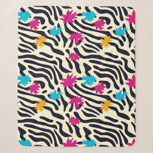 Couverture Sherpa Stripes zébrées Abstraites avec pellicule de peint (Devant)