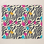Couverture Sherpa Stripes zébrées Abstraites avec pellicule de peint (Devant (Horizontal))