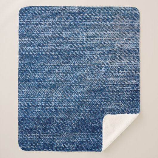 Couverture Sherpa Structure en denim tissu Jeans bleu (Devant)