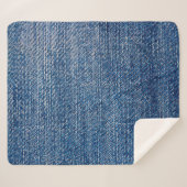 Couverture Sherpa Structure en denim tissu Jeans bleu (Devant (Horizontal))